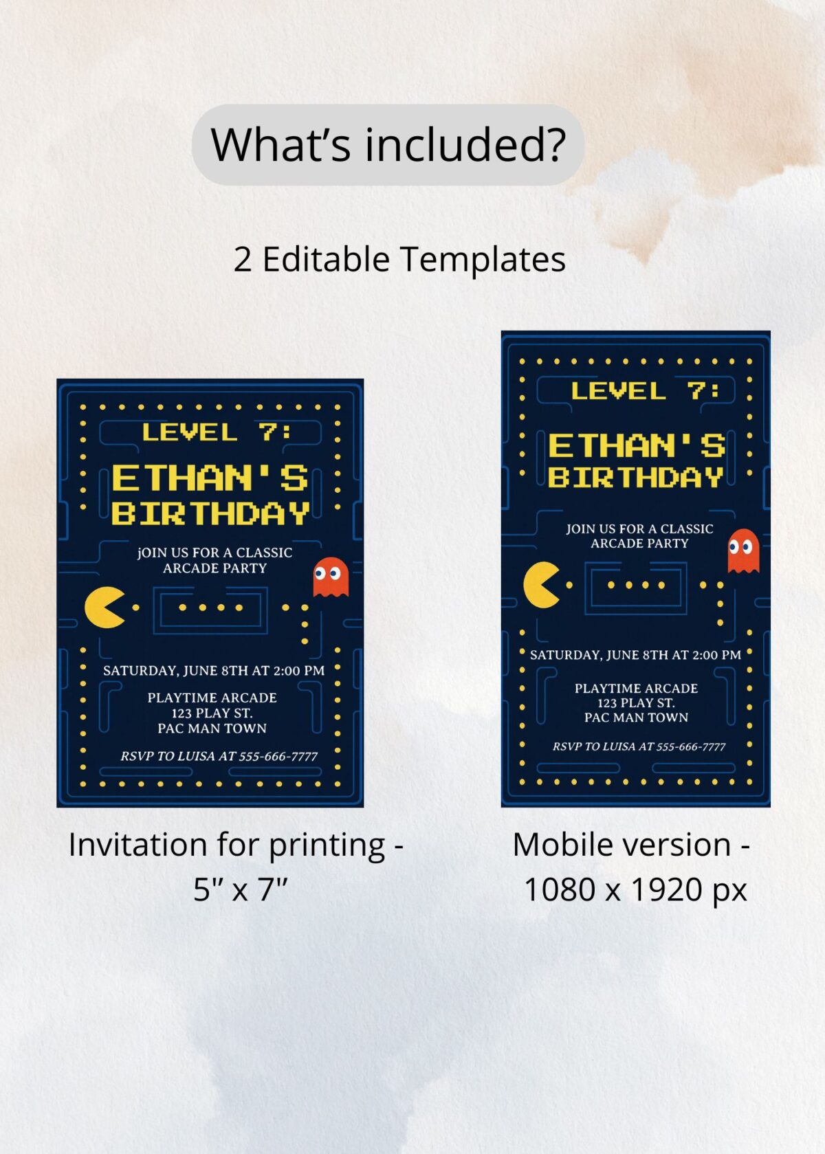 Pac-Man Arcade Birthday Invitation | Editable Retro Game Party Invite | 80s Video Game Party - Image 6